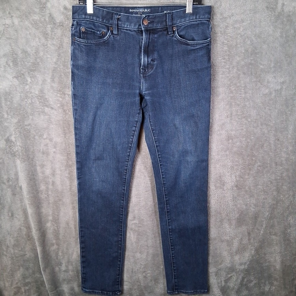 Banana Republic Travel Jeans Slim Fit Mens 30x32 Dark Blue Wash‎ Stretch Denim